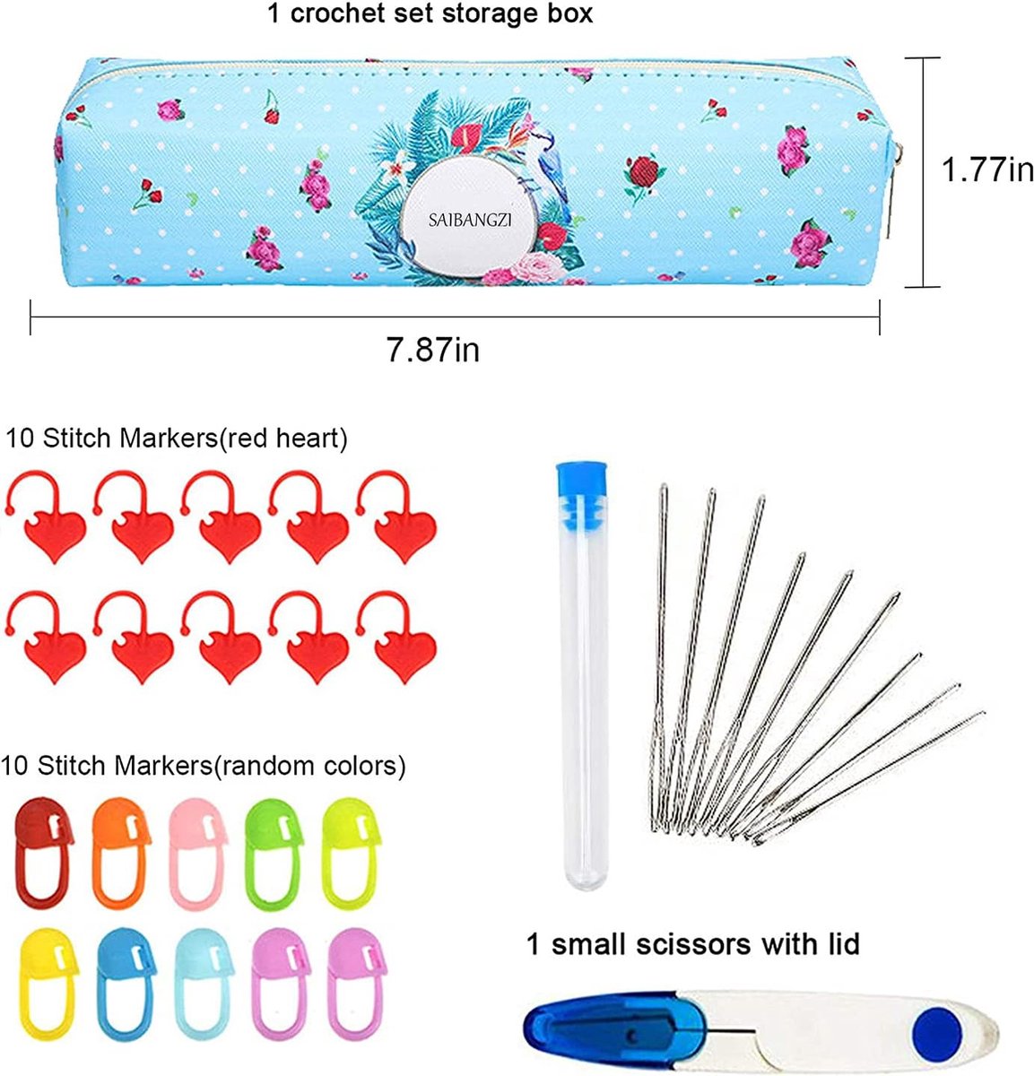 14 stuks haaknaalden set volwassen breien set 2 mm - 10 mm met rubberen handvat haak kit voor kant bloemendollen kan worden gebruikt om truien en hoeden te maken (A)